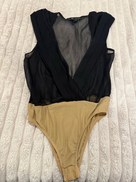 Caribbean Other - Sheer Black and Tan women’s Bodysuit